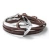 Bracelet ancre argent cuir marron