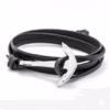 Bracelet ancre noir femme