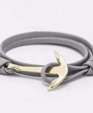 Bracelet ancre or gris