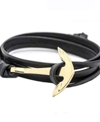 Bracelet ancre or noir