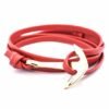 Bracelet ancre or rouge