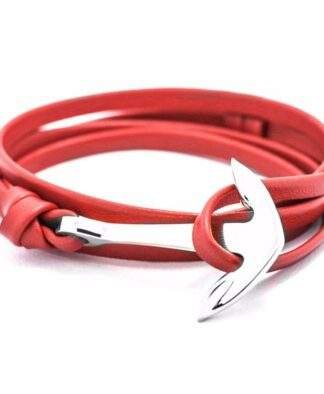 Bracelet ancre rouge femme