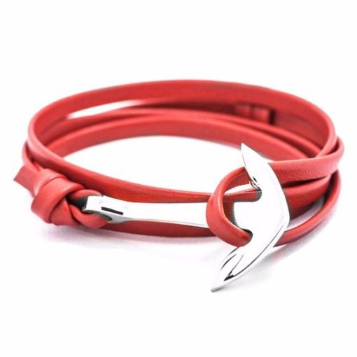 Bracelet ancre rouge femme