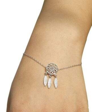 Bracelet attrape rêves argent