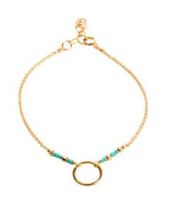 Bracelet cercle or turquoise
