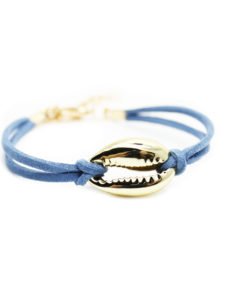 Bracelet femme cuir bleu