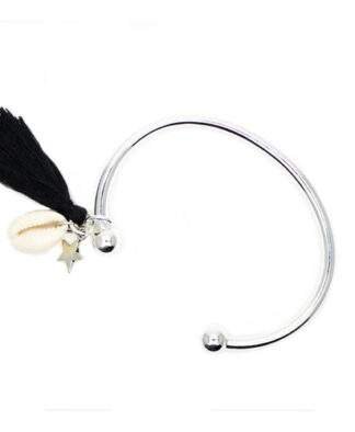 Bracelet jonc argent noir