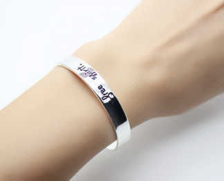 Bracelet jonc porte bonheur argent