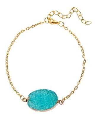 Bracelet or femme pierre turquoise