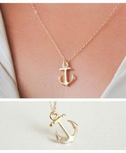 Collier ancre marine or