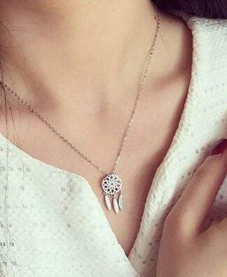 Collier attrape rêves argent