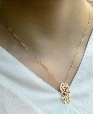 Collier attrape rêves or