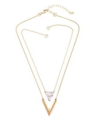Collier multi-rangs marbre blanc
