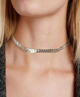 Collier ras de cou plaqué argent