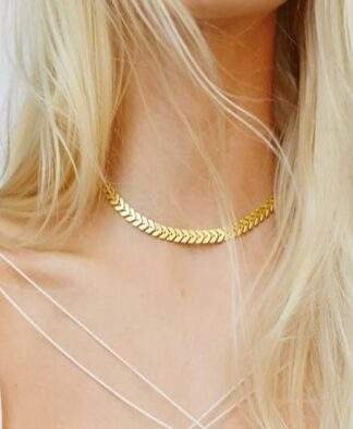Collier ras de cou plaqué or