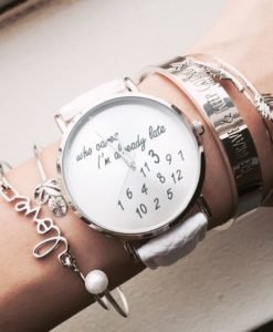 Montre im late cuir