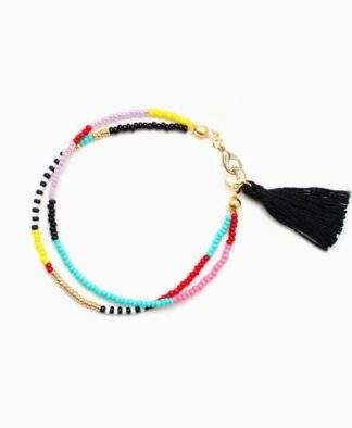 bracelet multicolore pompon