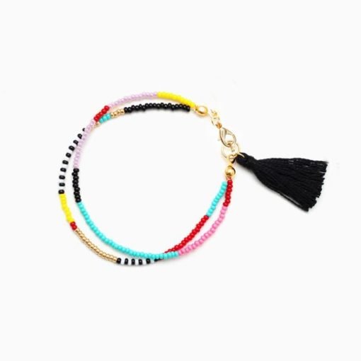 bracelet multicolore pompon