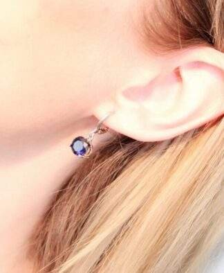 Boucles d'oreilles argent bleu