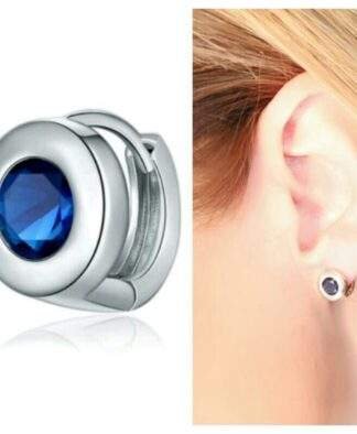 Boucles d'oreilles zirconium bleu