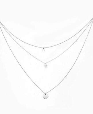 Collier 3 rangs argent