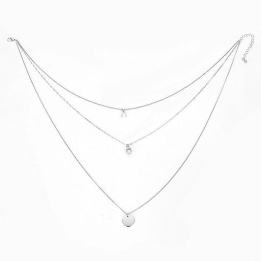 Collier 3 rangs argent