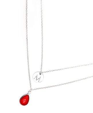 collier personnalise multi rangs rouge