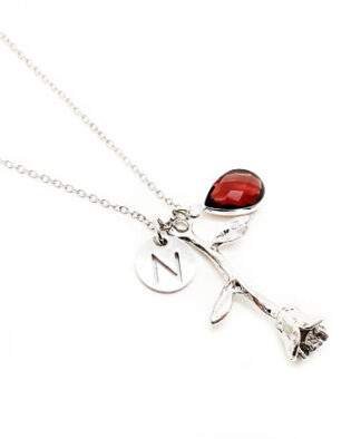 Collier personnalise pierre rouge