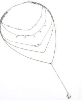 Collier multirang argent