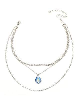 Collier multirang medaille argent