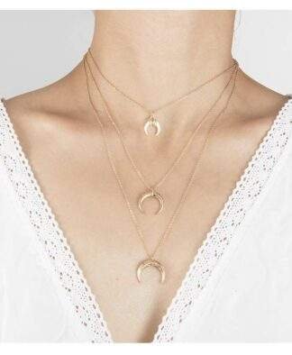 collier multirang lune corne