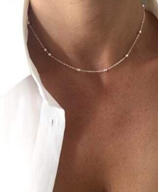 Collier chaine satellite argent