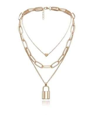 Collier dore a gros maillons
