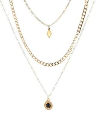 Collier dore triple chaine medaille