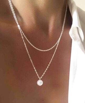 Cadeaux Noel Femme 2020 - Collier perle blanche