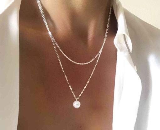 Cadeaux Noel Femme 2020 - Collier perle blanche
