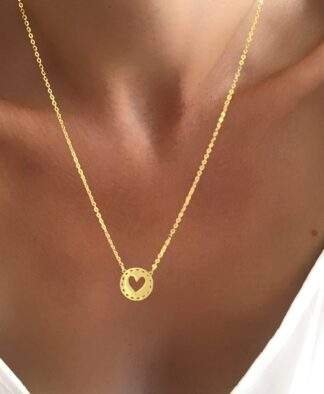 Collier fantaisie Noel- acier dore