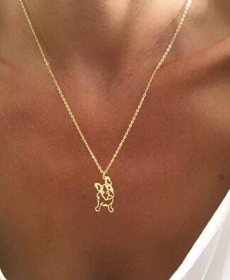 Collier noel femme- acier plaque or