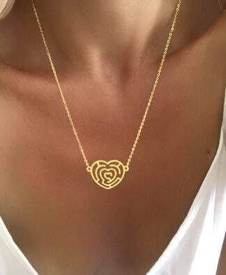 Collier coeur origami