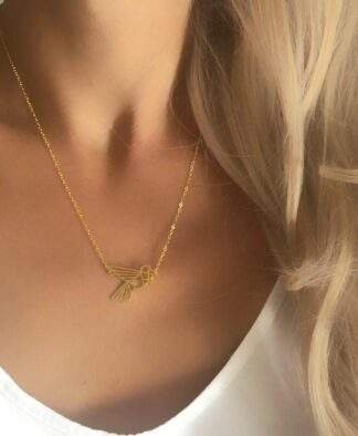 Collier colibri origami