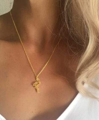 Collier flamant origami