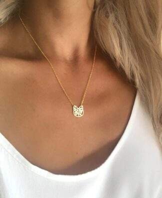 Collier origami chat