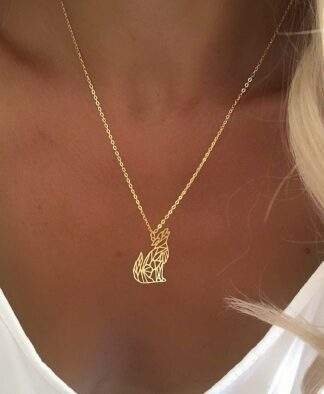 Collier origami loup