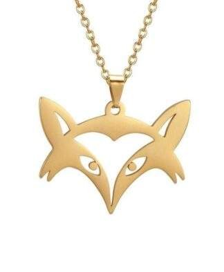 Collier pendentif renard origami