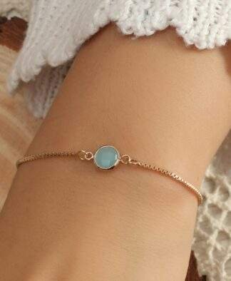Bracelet chaine pierre facettee aiguemarine