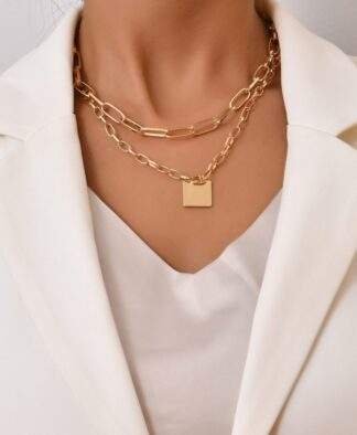 Collier maillons et medaille XXL