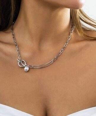Collier original chaine grosse maille