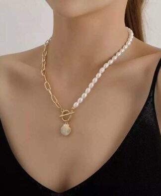 Collier tendance 2022- grosse maille perle