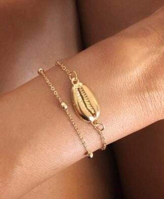 bracelet double rang coquillage