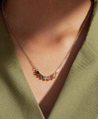 Collier multicolore dore
